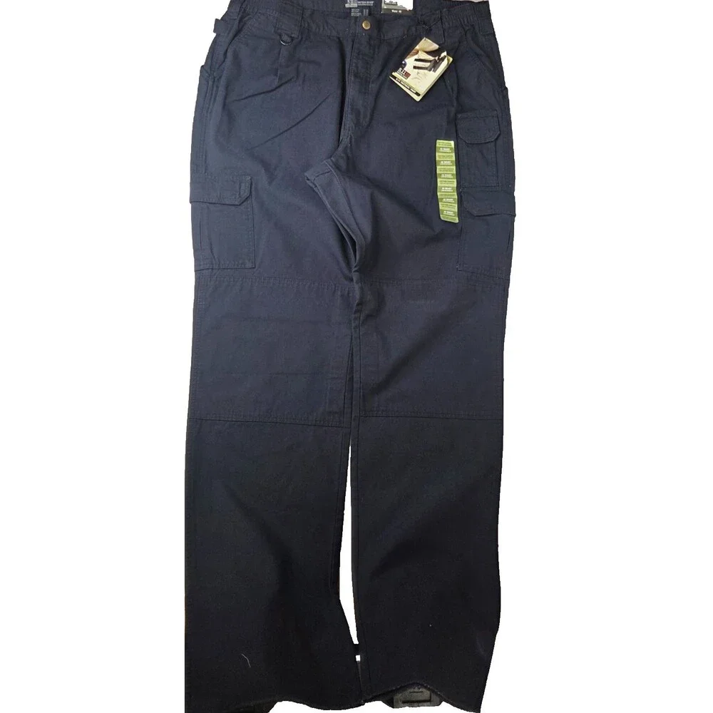 5.11 Tactical Series Cargo Pants Navy Blue Waist 46 Unhemmed Cotton Canvas NWT
